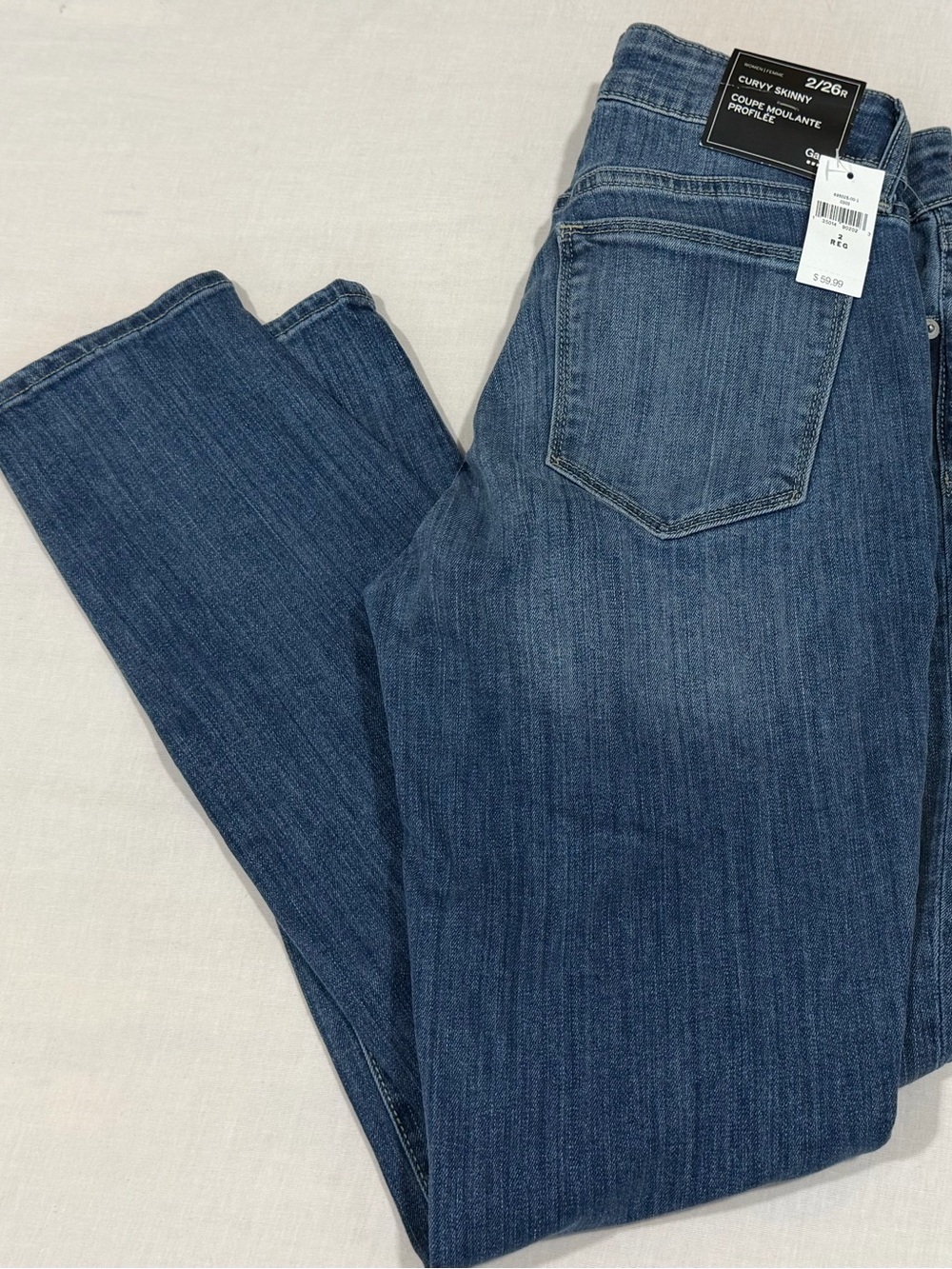 Gap Women's Blue Jeans Size 2/26R Regular Curvy True Skinny Stretch Mid-Rise NEW